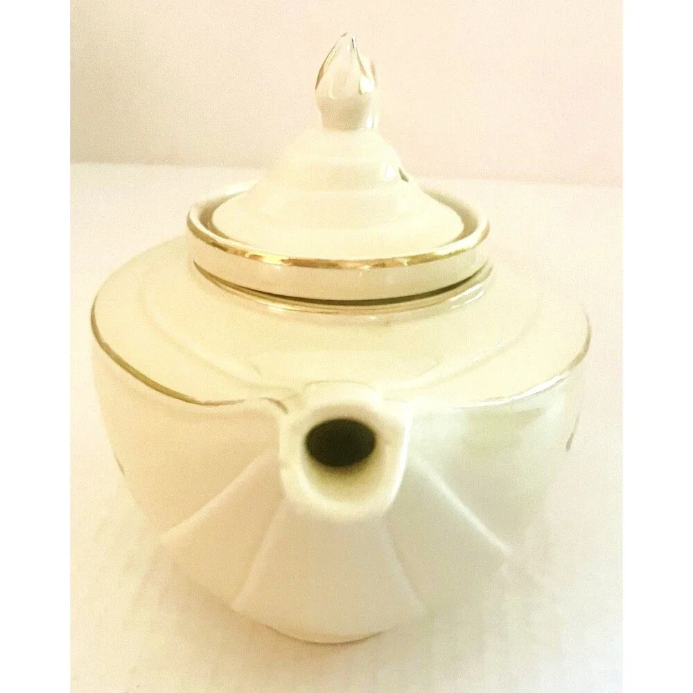 Vintage Hall's Superior China Aladdin Teapot, Lid, Infuser, Autumn Leaf, 1960s